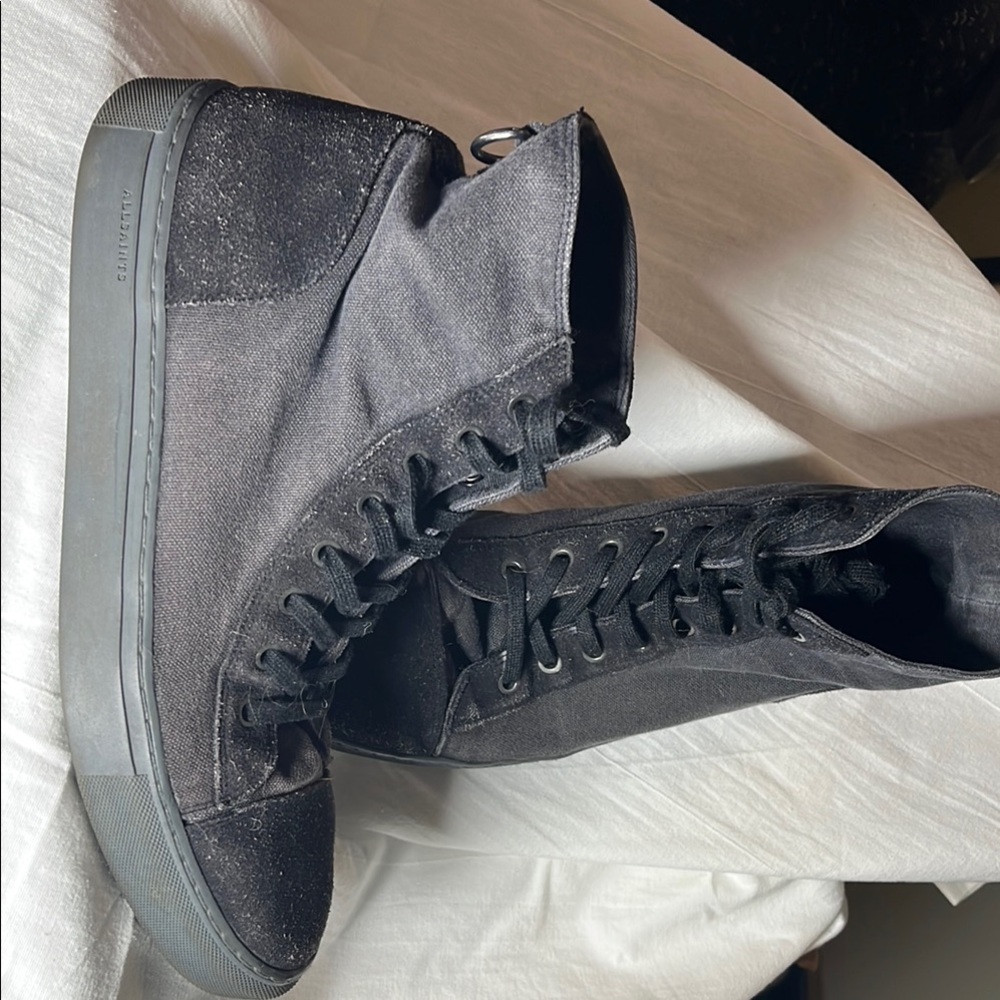 AllSaints Canvas/Suede High-Top Sneakers